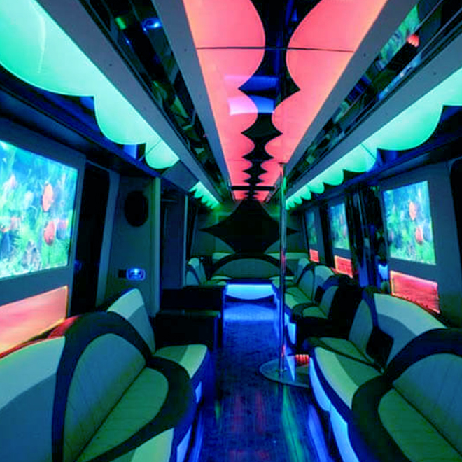 Inside party bus